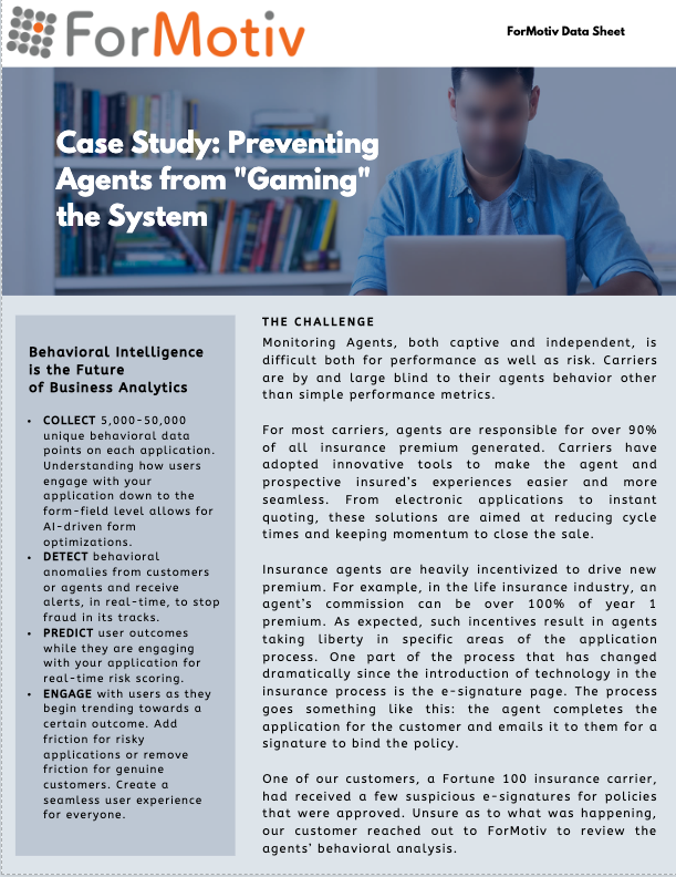 insurance case study preventing risk from agents gaming the system